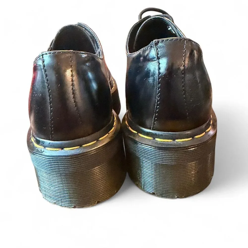Dr. Martens 1461 Quad Platform Oxford Shoes Black Smooth Leather M10 W11 EU43